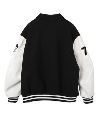 WEGO 【ユニセックス着用ITEM/SMLサイズ展開】メルトンワッペンスタジャン ブラック