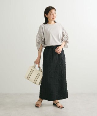 Green Parks ・ＥＬＥＮＣＡＲＥ　ＤＵＥ　ギャザースリーブＴＥＥ Gray