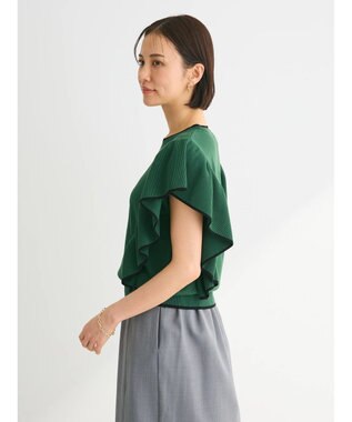 Green Parks 配色フリルニットプルオーバー Green