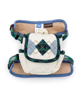 PET PARADISE ペットパラダイス リュックハーネス 《アーガイル柄》 ＳＳ ホワイト