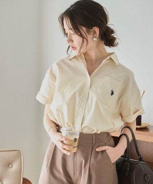 WEGO USPOLOハーフスリーブシャツ ホワイトアイボリー