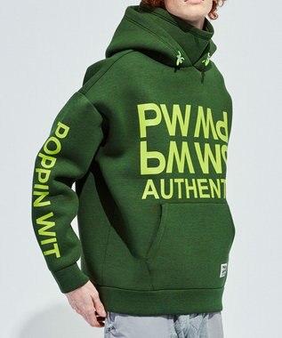 PW CIRCULUS 【NEWデザイン】【MEN】 LOGO graphic  デタッチャブルフーディー カーキ系