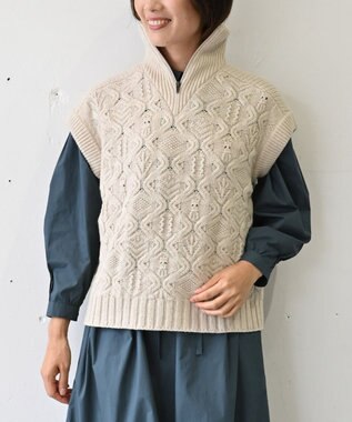 muuc 5種類の模様編み  パッチワーク柄ケーブル模様編みベスト
