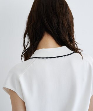 YECCA VECCA 配色フリルカーディガン Off White