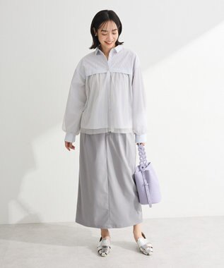 Green Parks イージーケアタック入りスカート Gray