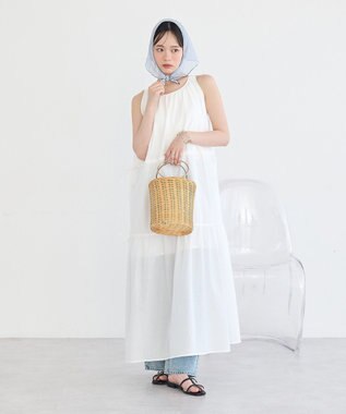 earth music&ecology ギャザーノースリーブワンピース Off White