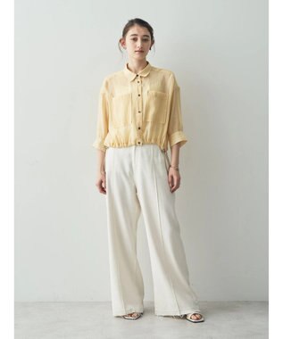 YECCA VECCA 【2点SET】シアーシャツ×Aラインキャミワンピース Yellow