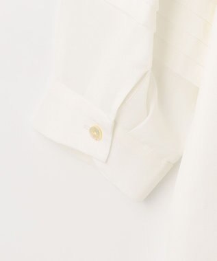 自由区 L 【洗える】ピンタックスリーブ ブラウス アイボリー系