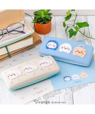 Mother garden しろたん クロス付 サガラ刺繍 眼鏡ケース 《しろたん》 単品 しろたん