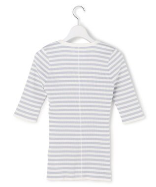 ICB 4×2リブ プルオーバーカットソー ライトデニムボーダー