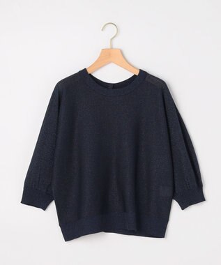 組曲 L 【先行予約・前後着用可】ドルマンスリーブライトラメ ニット ネイビー系