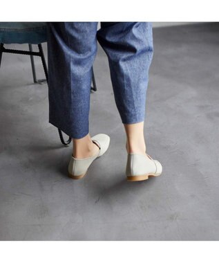 ing <ing>【WEB限定】レザーベルトローファー ライトグレー