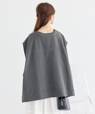 earth music&ecology ピグメントカンガルーポケットプルオーバー Charcoal Gray