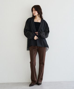 YECCA VECCA ストレッチセンターシームフレアパンツ Brown