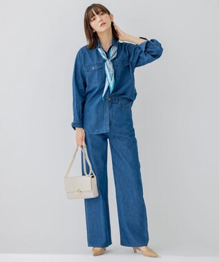 23区 L 【洗える】23区DENIM ライトダンガリー シャツ インディゴ