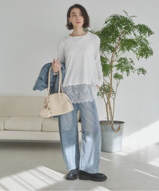 WEGO 【ANGIE VINTAGE】バレルレッグデニムパンツ ブルー
