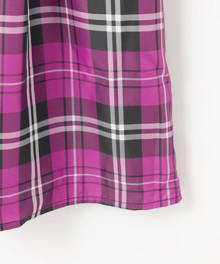 組曲 KIDS 【150-160㎝】チェックタフタドッキング ワンピース ベリーピンク系