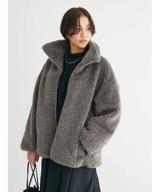 Green Parks ・ＥＬＥＮＣＡＲＥ　ＤＵＥ　テディベアボアコート Charcoal Gray