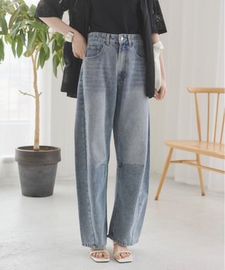 WEGO 【ANGIE VINTAGE】バレルレッグデニムパンツ ブルー