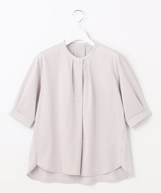 J.PRESS LADIES L 【吸水速乾】プレーティングジャージー バンドカラー カットソー ベージュ系