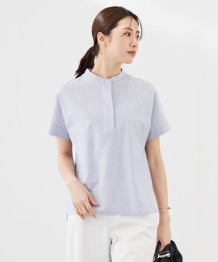 J.PRESS LADIES L ストライプジャージー ドルマンスリーブ カットソー サックスブルー系1