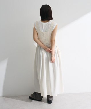 Green Parks ・ＳＵＧＡＲ　ＳＰＯＯＮ　クロシェキリカエワンピース Gray Beige