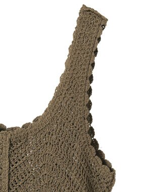 Green Parks ・ＳＵＧＡＲ　ＳＰＯＯＮ　クロシェキリカエワンピース Gray Beige