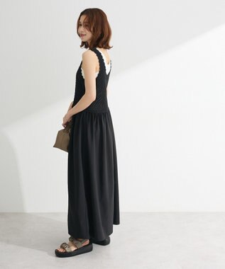 Green Parks ・ＳＵＧＡＲ　ＳＰＯＯＮ　クロシェキリカエワンピース Gray Beige