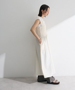 Green Parks ・ＳＵＧＡＲ　ＳＰＯＯＮ　クロシェキリカエワンピース Gray Beige