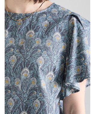 Te chichi 【LIBERTY FABRICS】フレアスリーブブラウス チャコールグレー