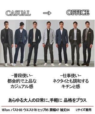 GOTAIRIKU カーディガンジャケット秋冬版【洗える/シワになりにくい/ストレッチ】リンクス BIZ ジャケット グレー系8