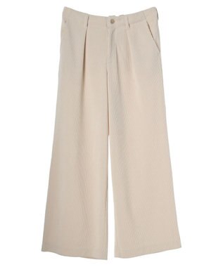 Green Parks コーデュロイワイドパンツ Ecru