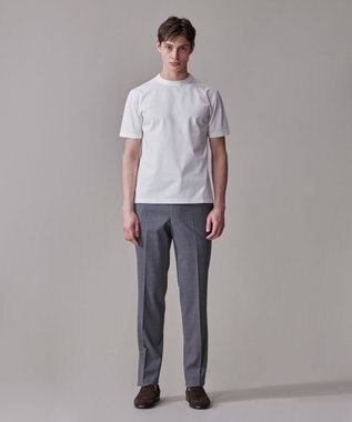 J.PRESS MEN シルクのような光沢感の上品Tシャツ【UVカット / 接触冷感 / 吸水速乾】【J.PRESS PREMIUM JERSEY】ポンチクルーネック Tシャツ ホワイト系