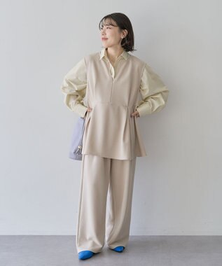 Green Parks イージーケア抜け衿シャツ Stripe Yellow