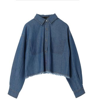 Green Parks ・ＳＵＧＡＲ　ＳＰＯＯＮ　クロップドデニムシャツ Indigo