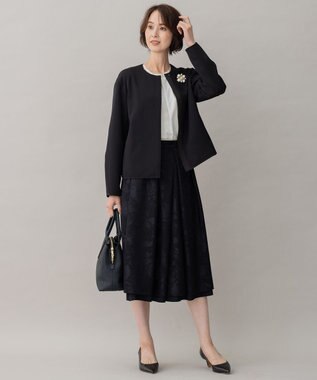 自由区 【XSサイズ～/洗える/リバーシブル】フラワーオパール リバーシブルスカート ネイビー系