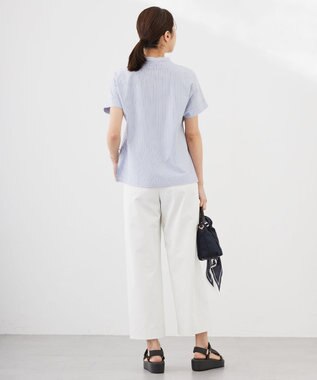 J.PRESS LADIES L ストライプジャージー ドルマンスリーブ カットソー サックスブルー系1