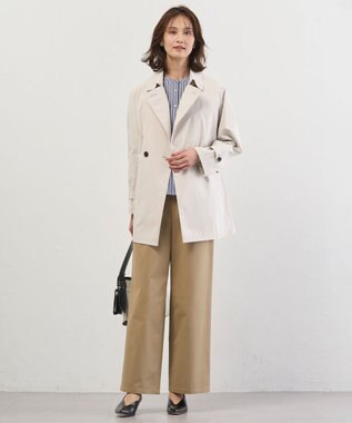 J.PRESS LADIES S チノストレッチ ワイドパンツ ベージュ系