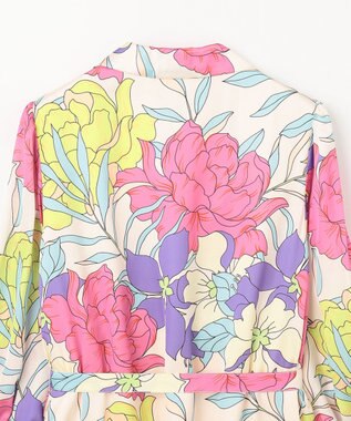 GRACE CONTINENTAL フラワープリントテーラーワンピース ピンク