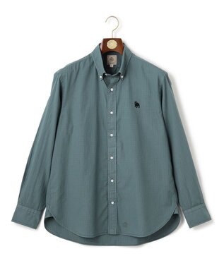 J.PRESS MEN 【大人気バックブル】オックスフォードストライプ チェック ガーメントダイ シャツ スモーキーグリーン系3