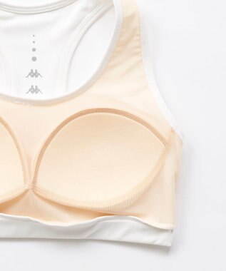 OP／FILA 【Kappa】カップ/リフレクター付き フィットネス スポーツブラトップ オフホワイト