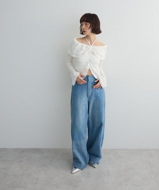 Green Parks シャーリングオフショルプルオーバー Off White