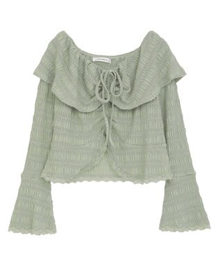 Green Parks シャーリングオフショルプルオーバー Mint