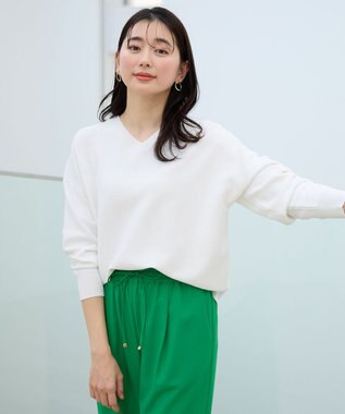 【5色展開】Ｖネックガーターニットプルオーバー