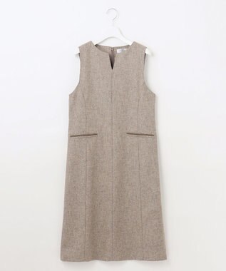 J.PRESS LADIES T/W シャブレーツイル ジャンパースカート ベージュ系