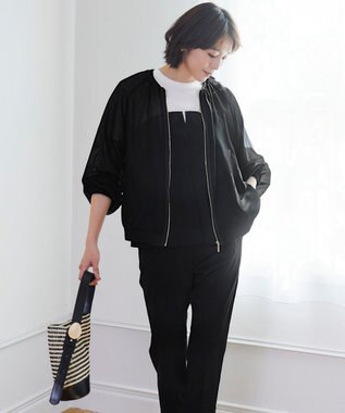 自由区 L 【洗える】ビスチェコンビ Tシャツ オフ×ブラック