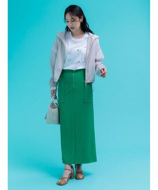 Te chichi ショートシアーフーディーブルゾン グレー