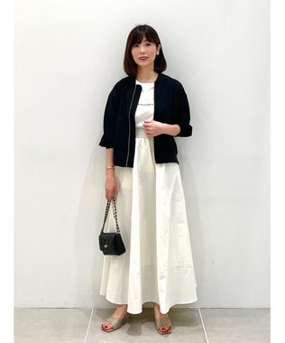 UNFILO 【洗える】撥水ナイロンタフタ ロングスカート オフ