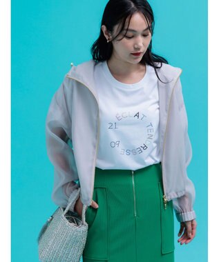Te chichi ショートシアーフーディーブルゾン グレー
