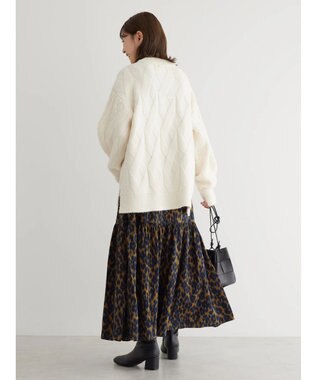 AMERICAN HOLIC Ｍｉｘヤーンモックネックケーブルニットプルオーバー Ivory